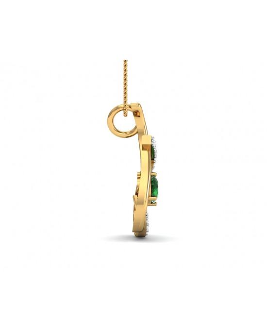 Sely Emerald & diamond pendant in hallmarked gold