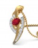 Tory Ruby & Diamond Pendant in Gold