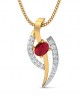 Tory Ruby & Diamond Pendant in Gold