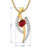 Tory Ruby & Diamond Pendant in Gold