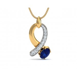 Rami Blue Sapphire & Diamond pendant in Gold