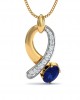 Rami Blue Sapphire & Diamond pendant in Gold