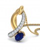 Rami Blue Sapphire & Diamond pendant in Gold