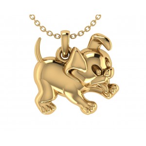 Adorable Puppy Charm in Gold