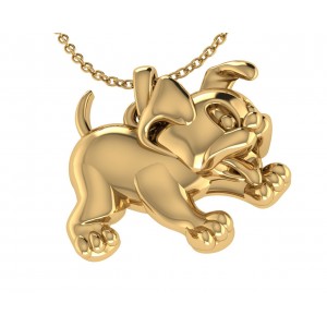 Adorable Puppy Charm in Gold
