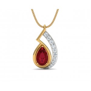 Wila Ruby & diamond Pendant in Gold