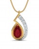 Wila Ruby & diamond Pendant in Gold