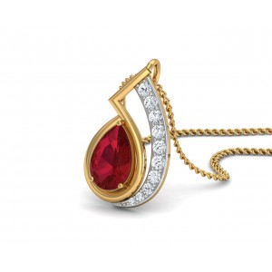 Wila Ruby & diamond Pendant in Gold