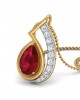 Wila Ruby & diamond Pendant in Gold