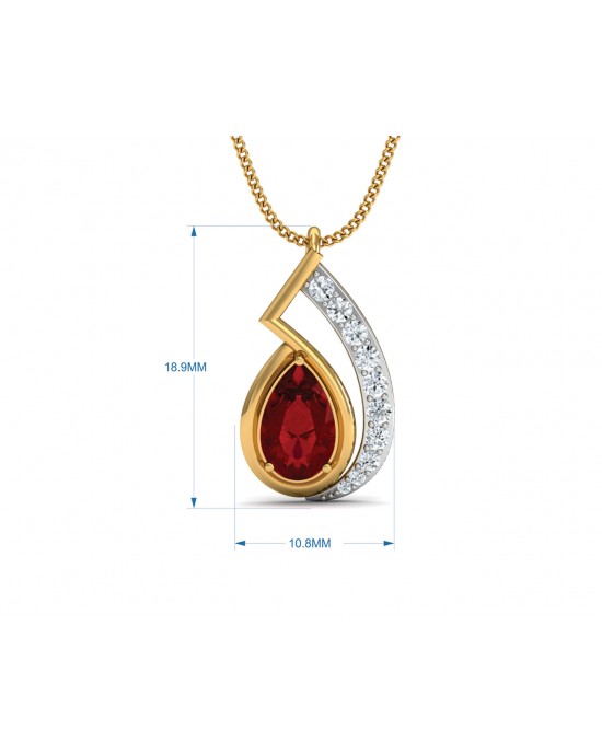 Wila Ruby & diamond Pendant in Gold