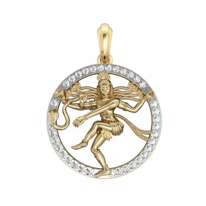 Auspicious Nataraj pendant in gold