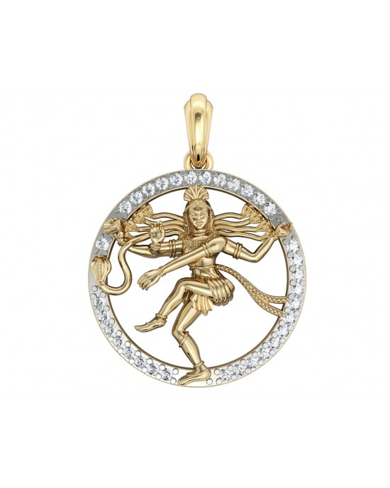 Auspicious Nataraj pendant in gold