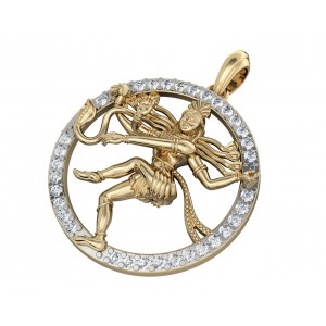 Auspicious Nataraj pendant in gold