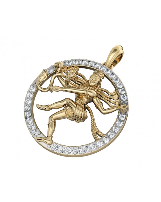 Auspicious Nataraj pendant in gold