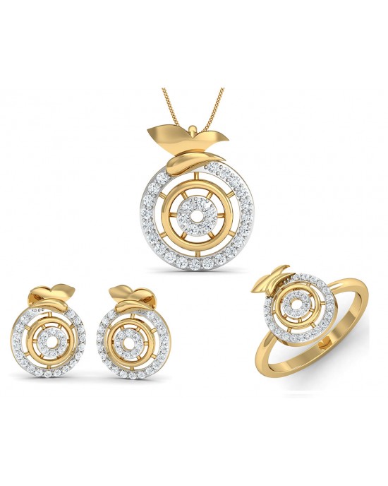 Aditri Daily Wear Diamond Pendant Set