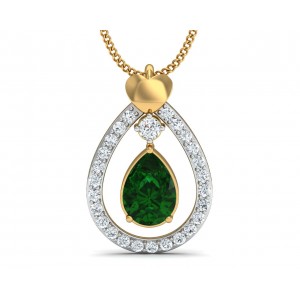 Ameena Emerald Diamond Pendant