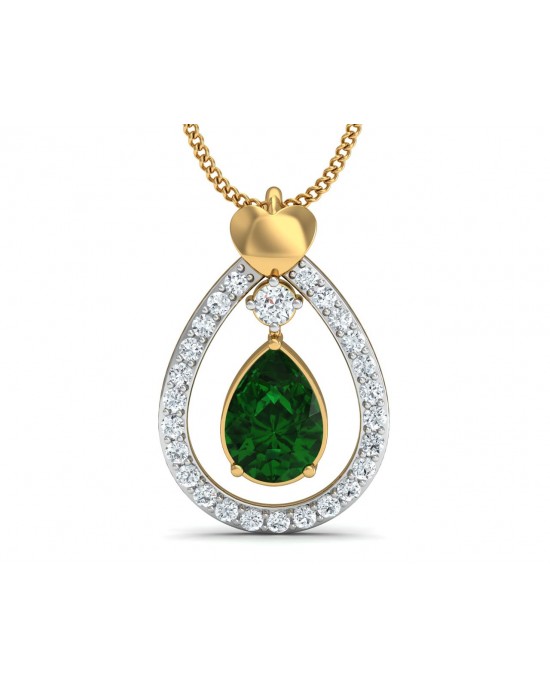 Ameena Emerald Diamond Pendant