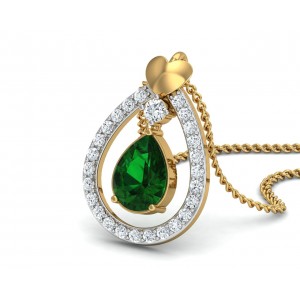 Ameena Emerald Diamond Pendant