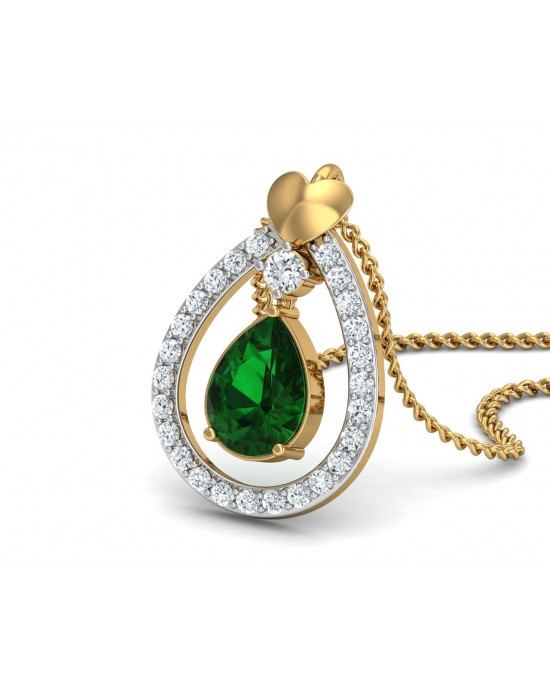 Ameena Emerald Diamond Pendant