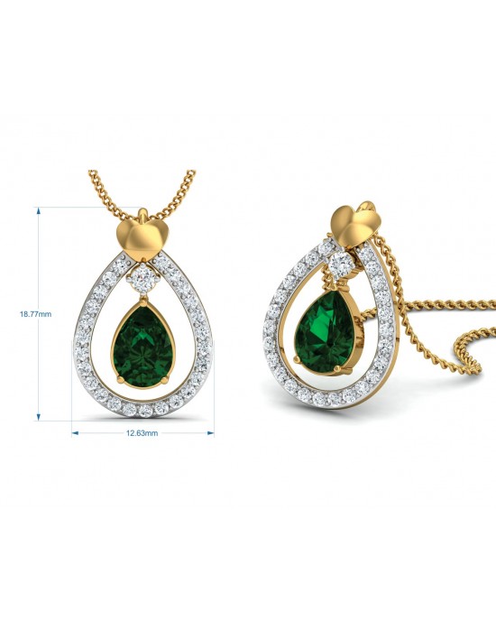 Ameena Emerald Diamond Pendant