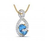 Adina Blue Topaz & Diamond Pendant
