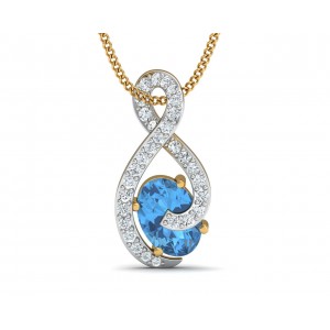 Adina Blue Topaz & Diamond Pendant