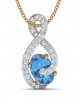 Adina Blue Topaz & Diamond Pendant