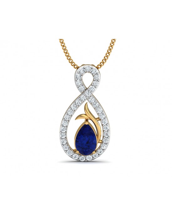 Tarini Blue Sapphire & Diamond Pendant
