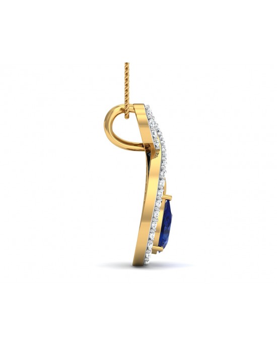 Tarini Blue Sapphire & Diamond Pendant