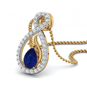 Tarini Blue Sapphire & Diamond Pendant