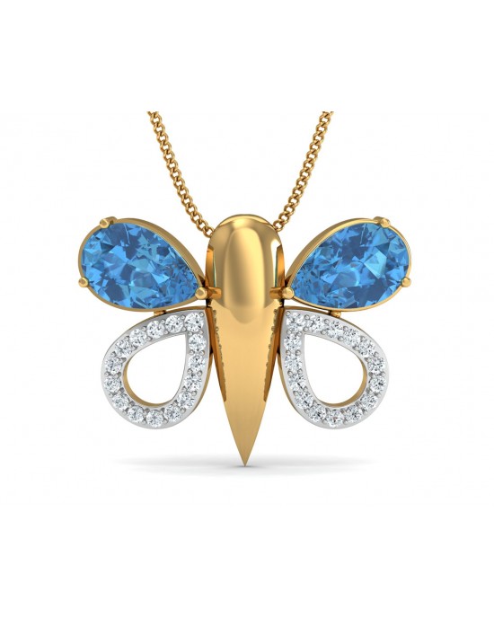 Asmara Blue Topaz & Diamond Pendant