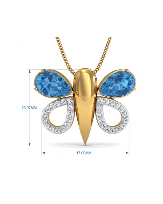 Asmara Blue Topaz & Diamond Pendant