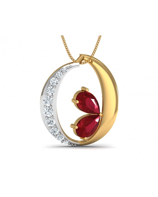 Chiti Ruby Diamond Pendant