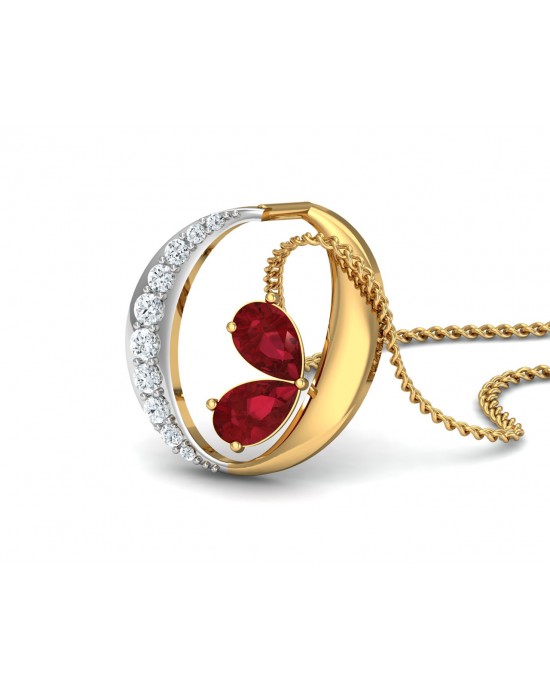 Chiti Ruby Diamond Pendant