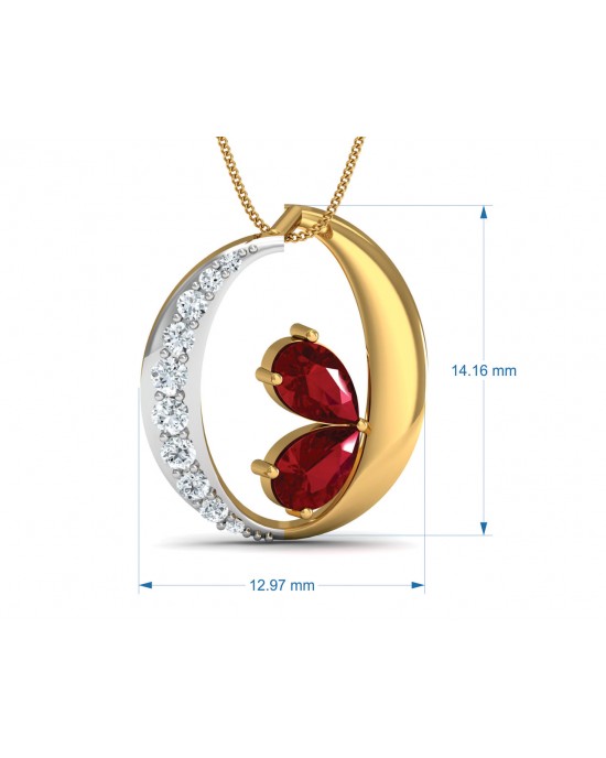 Chiti Ruby Diamond Pendant