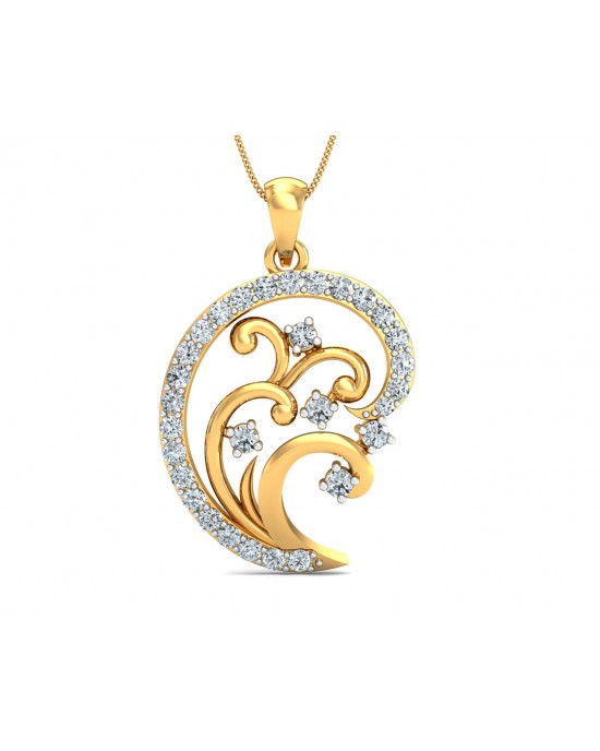 Nawra Diamond Pendant in Gold