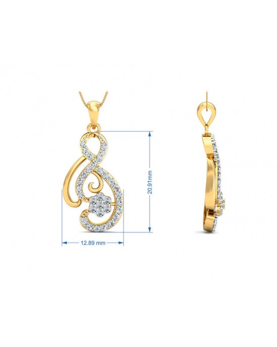 Deiva Round Brilliant Diamond Pendant