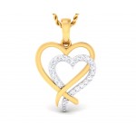 Caron diamond Heart Pendant in Gold