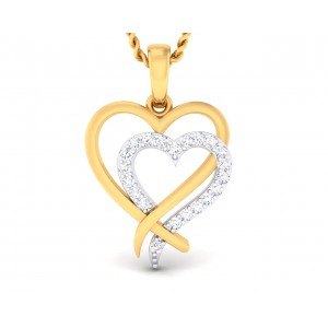 Caron diamond Heart Pendant in Gold