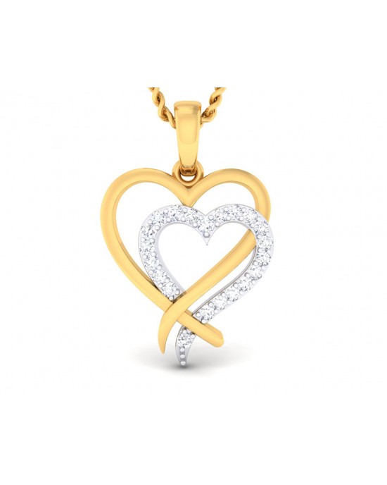 Caron diamond Heart Pendant in Gold