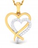 Caron diamond Heart Pendant in Gold