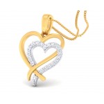 Caron diamond Heart Pendant in Gold