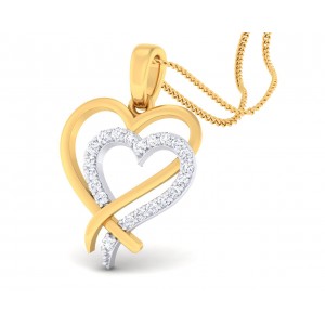 Caron diamond Heart Pendant in Gold