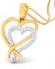 Caron diamond Heart Pendant in Gold