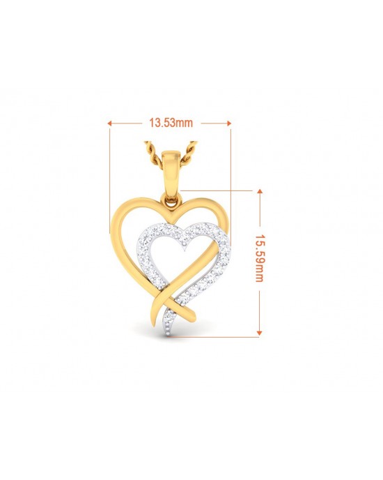 Caron diamond Heart Pendant in Gold