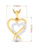 Caron diamond Heart Pendant in Gold