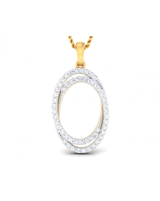 Carmon Diamond Oval Pendant 