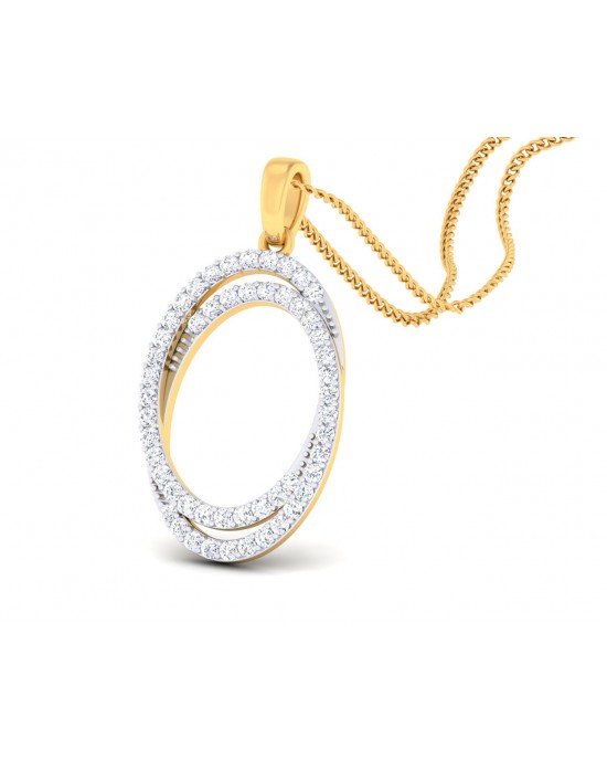 Carmon Diamond Oval Pendant 