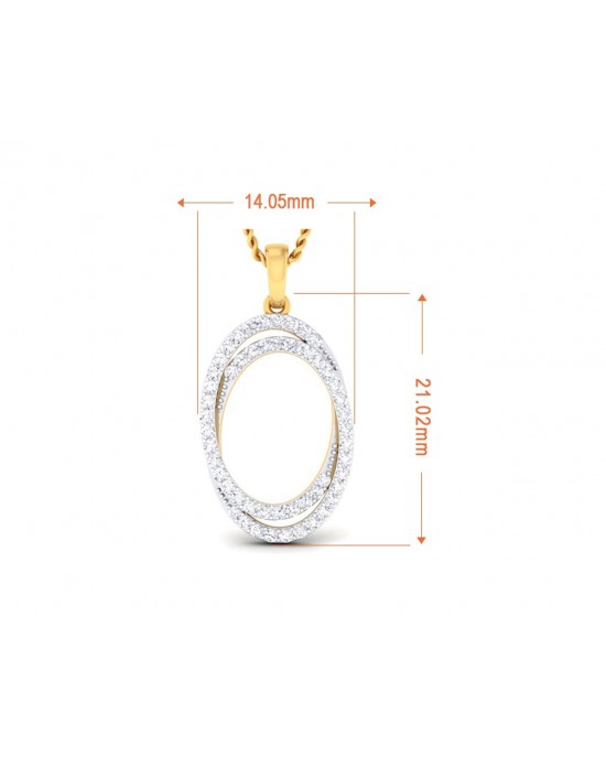 Carmon Diamond Oval Pendant 