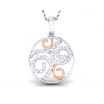 Calise Diamond Two Tone Pendant in Gold